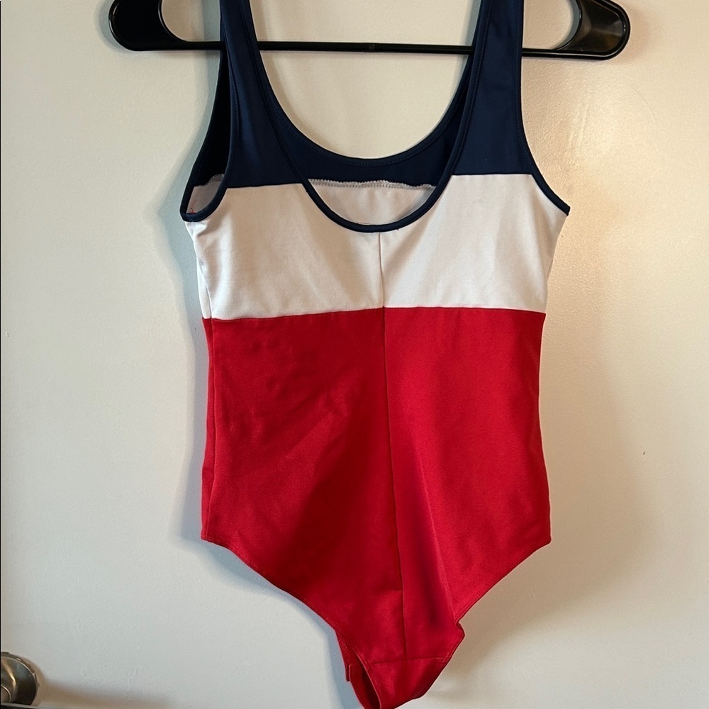 Small Levi’s Colorblock Logo Bodysuit Red White Blue Stretch One-Piece - Picture 3 of 9